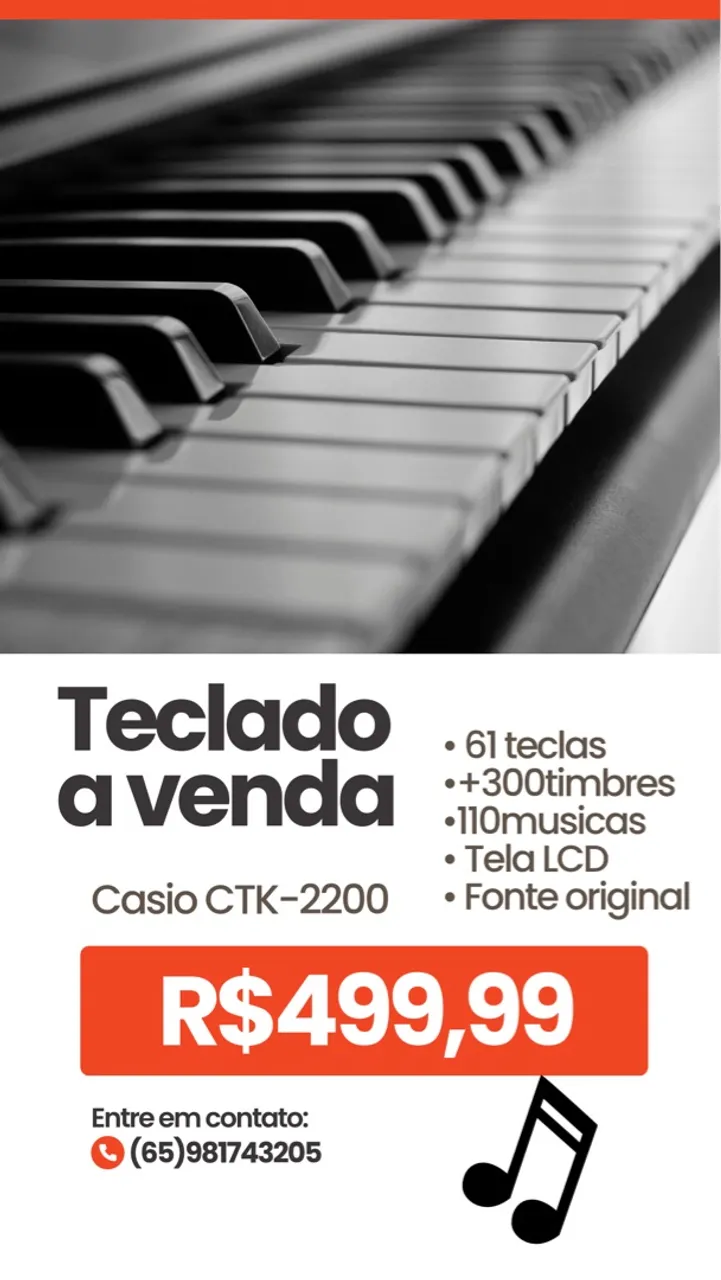 Teclado Casio CTK-2200 - 61 Teclas