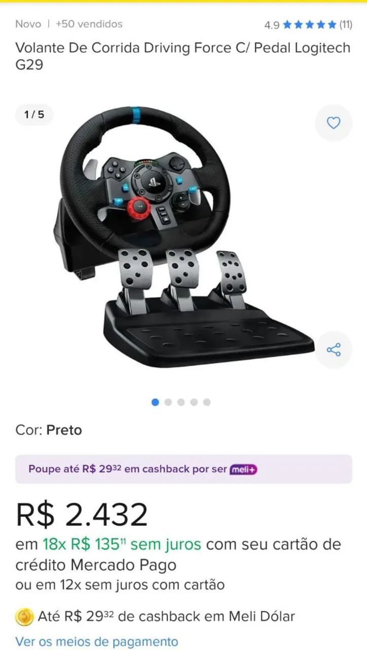 Volante Logitech G29 Driving Force para ps5, ps4, PS3 e PC + acessórios originais . - Foto 5