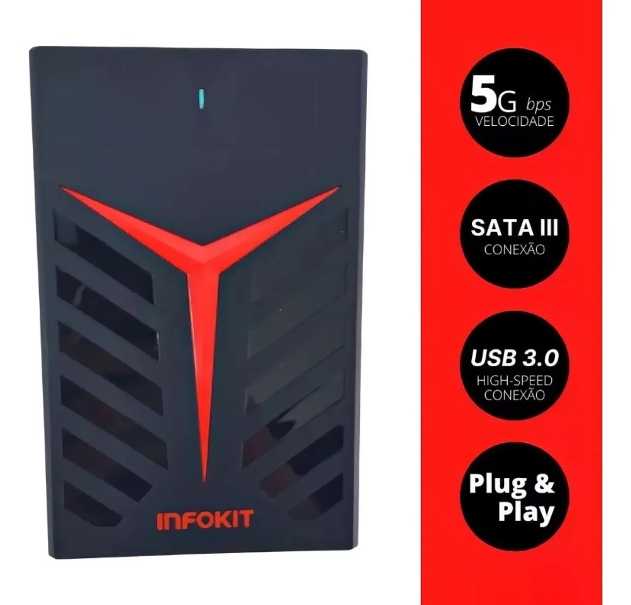 Case Externo Gamer 1tb Usb 3.0 Para Ps4 Ps5 Xbox Series Pc Note - Foto 3