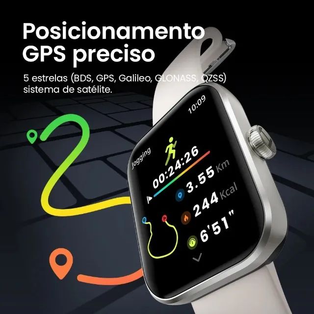 Relógio Smartwatch Haylou Watch 4 Com Gps Prateado Silver - Foto 5