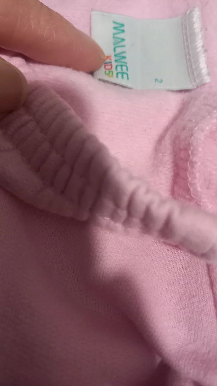 Calça Rosa de Moletom Infantil - Foto 4