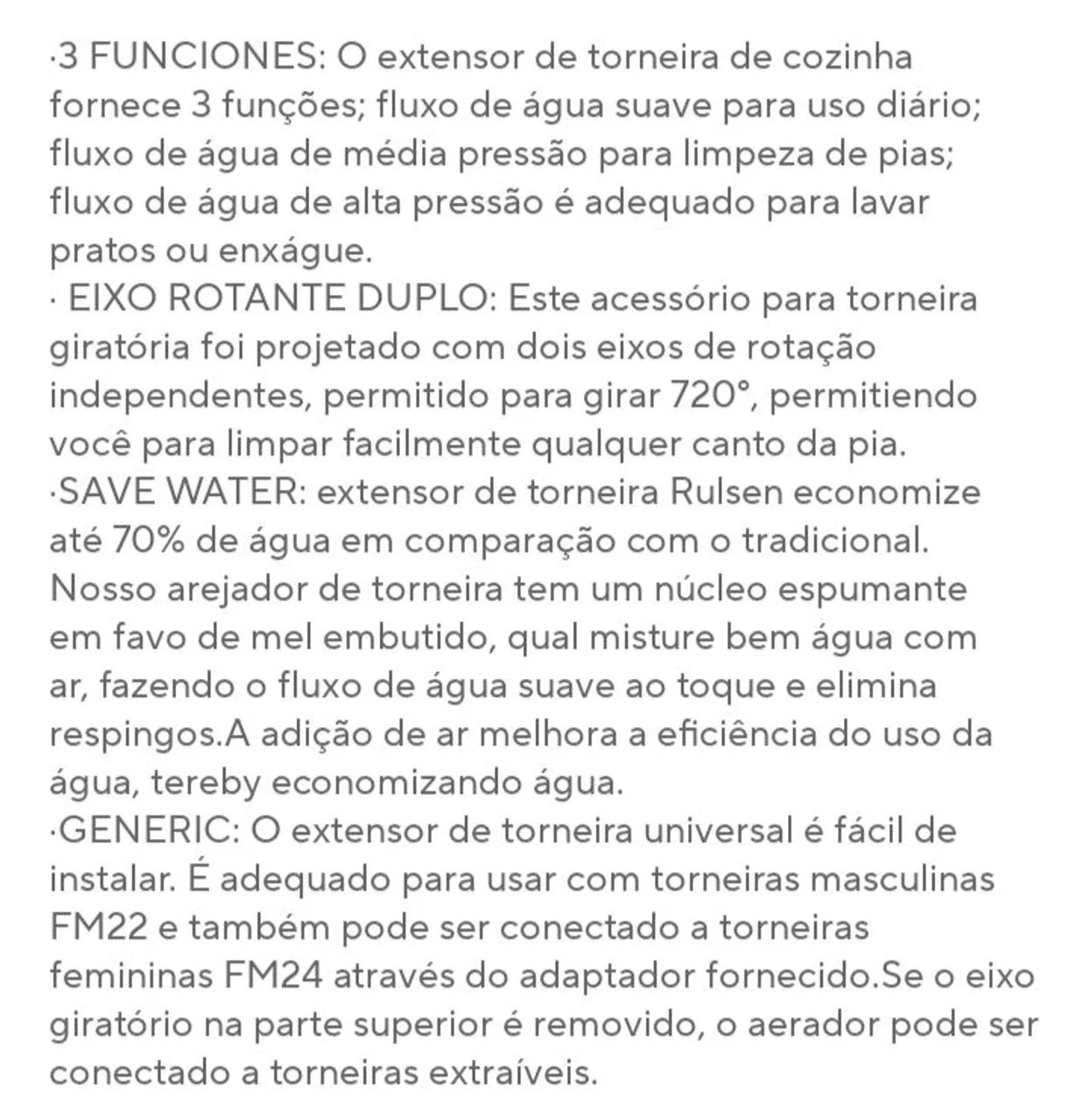 Bico Arejador Para Torneira 3 Modos Gira 360° Cor Prata - Foto 6