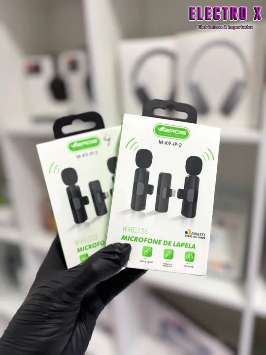 Microfone de lapela com dois microfones