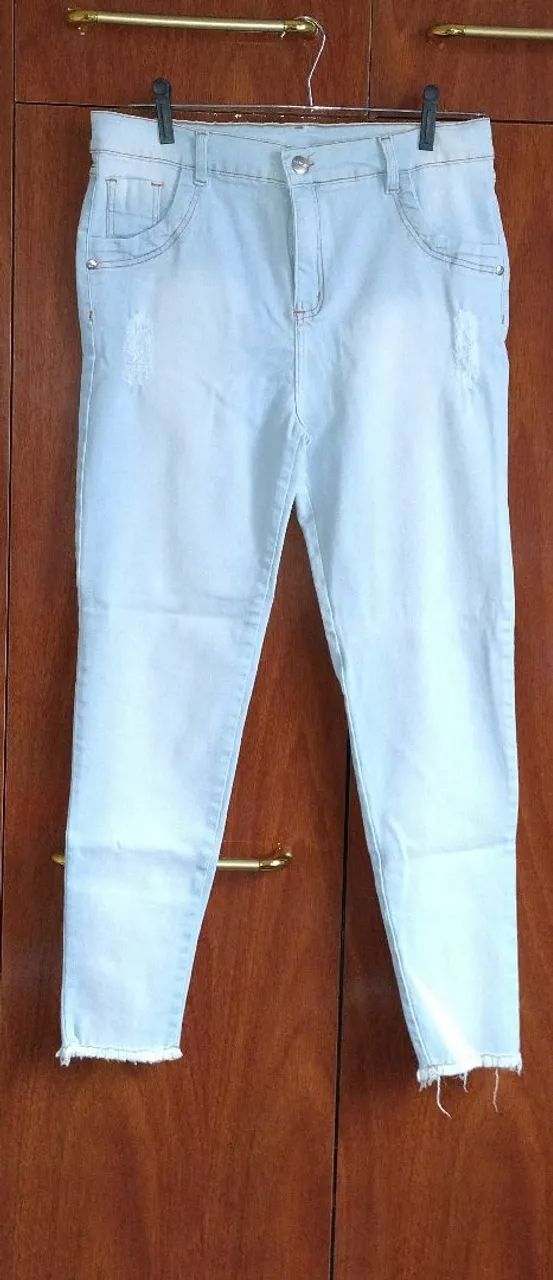 Calça Jeans Marrom com Detalhes - Foto 5