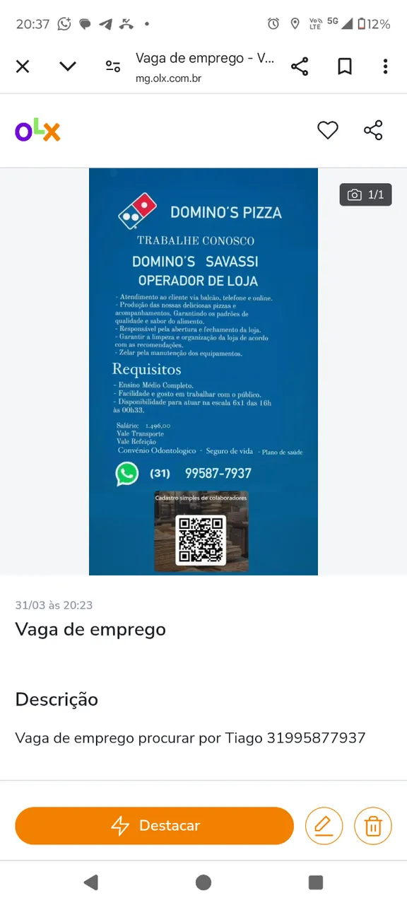 Vaga de emprego