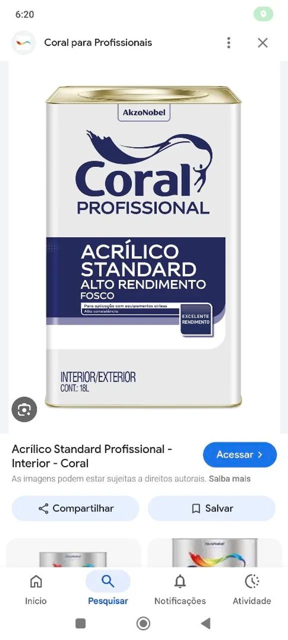 Tinta Coral profissional acrílico standart - Foto 2