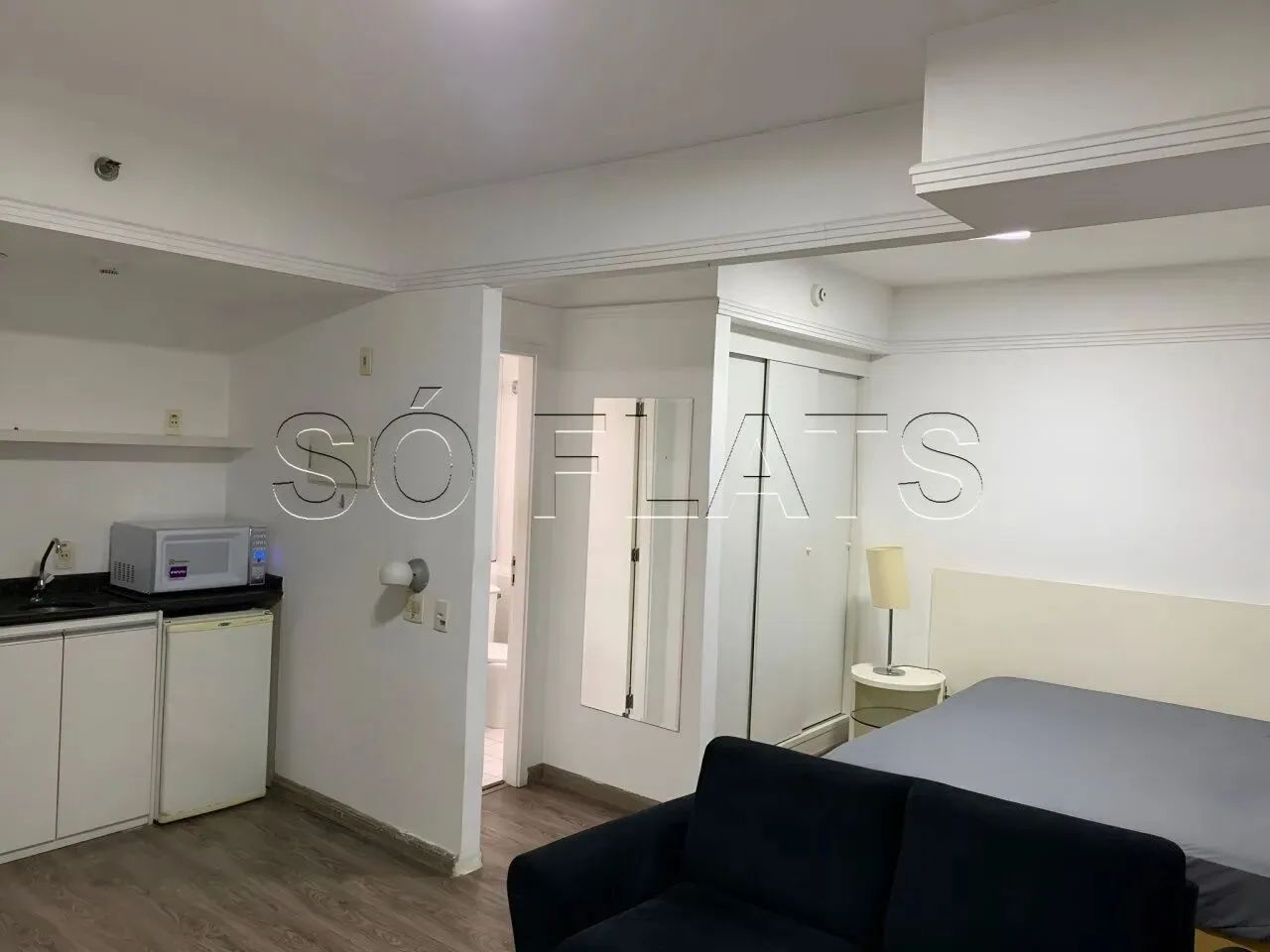 Studio mobiliado disponível para locação com 33m², 1 dormitório e 1 vaga. - Foto 3