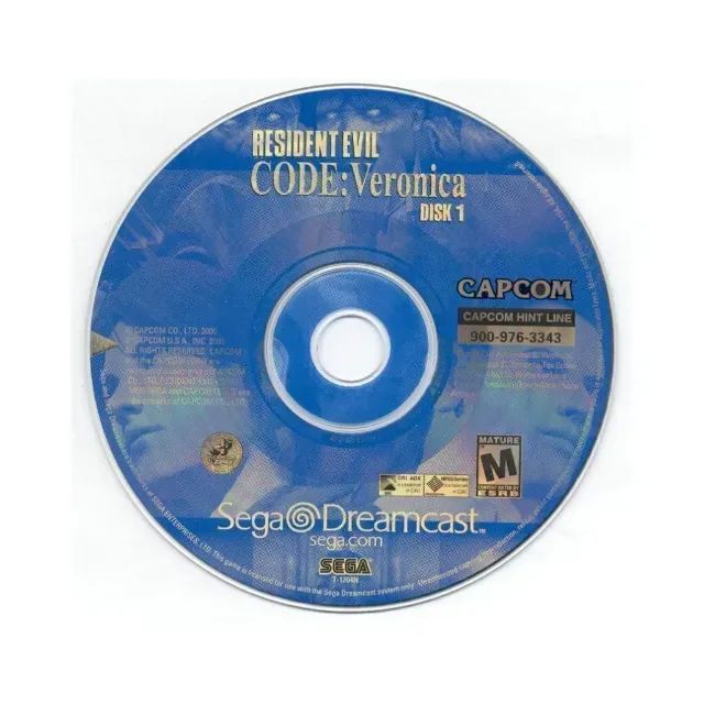 JOGO RESIDENT EVIL CODE VERONICA 2 DISCOS (SEM CAPA) SEMINOVO - DREAMCAST