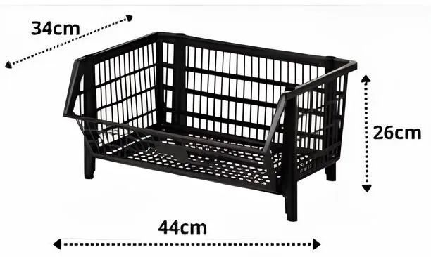 Cestos Organizadores Empilháveis de Plástico - Kit C/10 - Foto 2