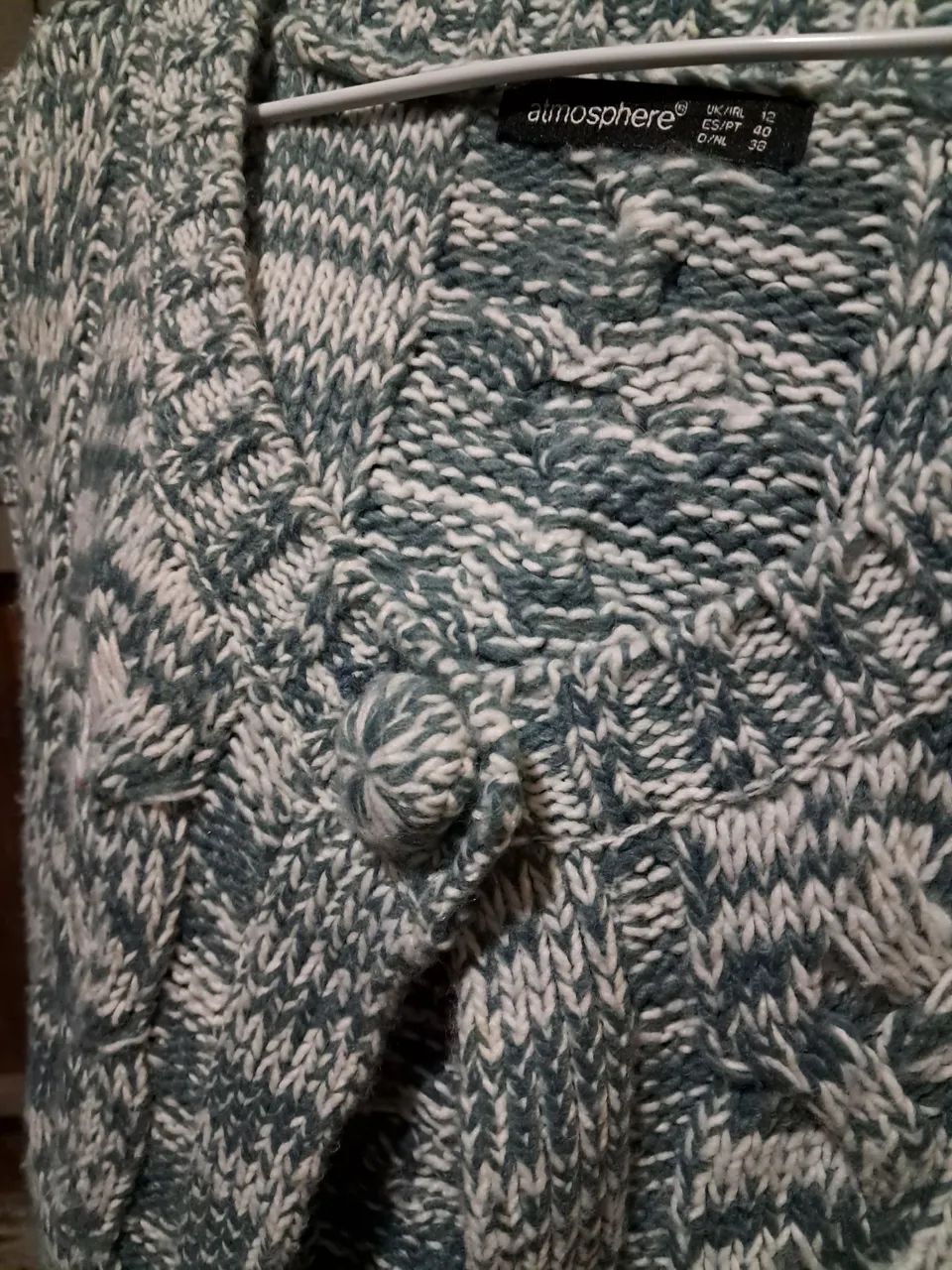 Colete Tricot Azul e Branco - Foto 2
