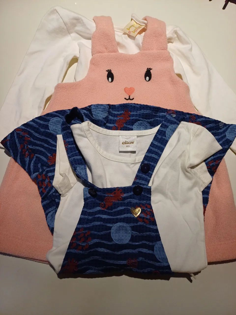 Conjunto de Roupas Infantil: Elian (novo) - Tamanho 03 e Hrradinhos Tamanho G