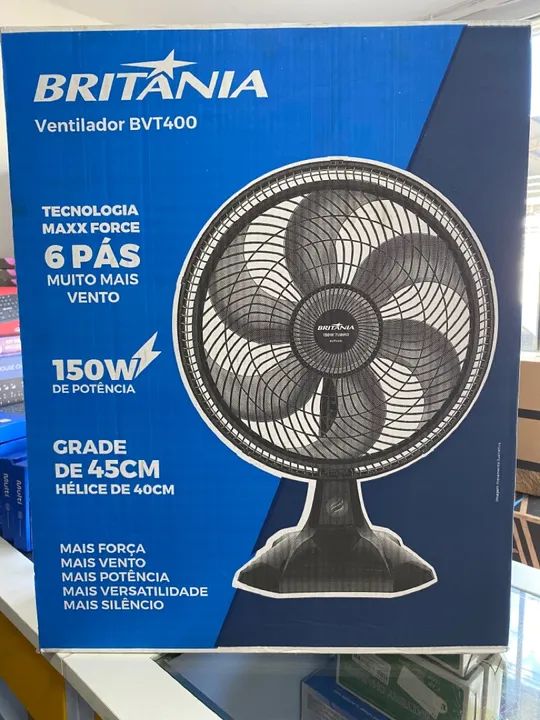 Ventilador Britânia BVT400 - 6 pás, 150W, Grade de 45cm