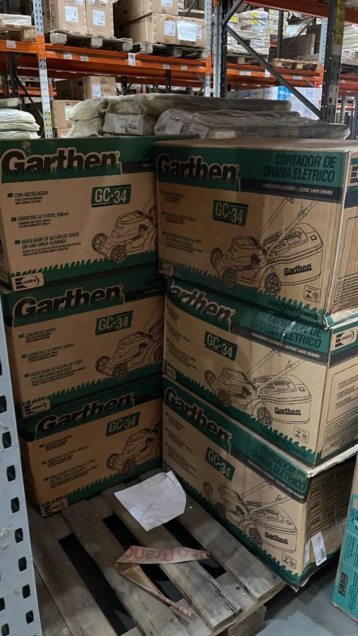 Cortador de grama elétrico Garthen GC-34 de 1100W e 127V cor preto/vermelho - Foto 4