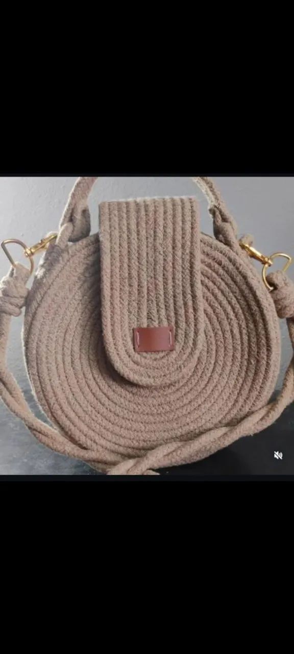 Bolsa de corda de algodão artesanal!