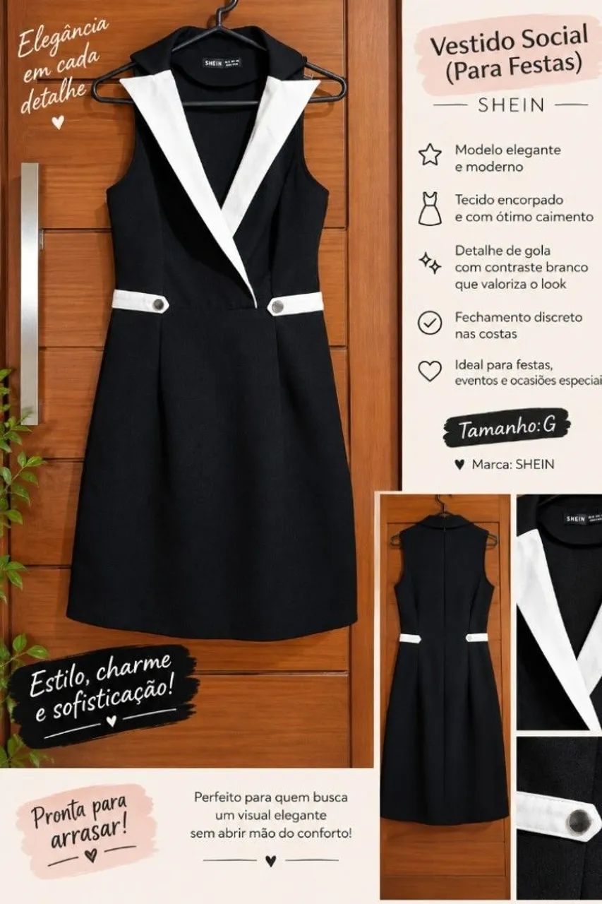 Vestido social shein para festa G - Foto 3