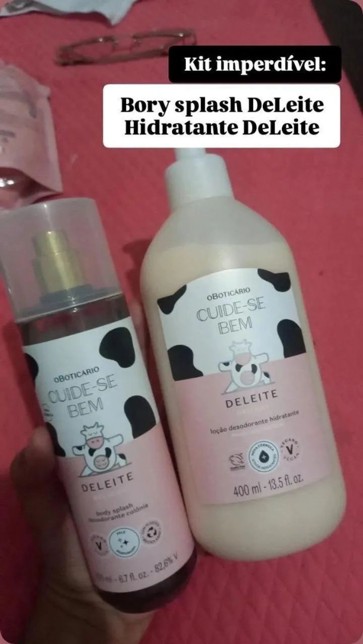 Kit DeLeite: Hidratante e bory splash 