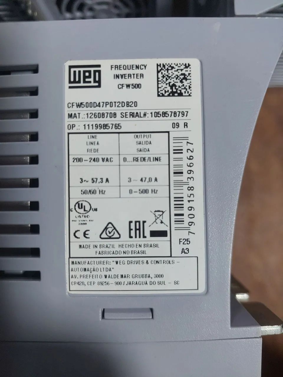 Inversor de frequência weg cfw500 220 trifásico  47A (15 CV) - Foto 3