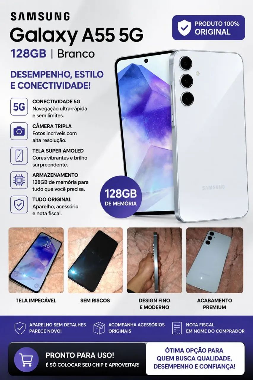 A55 5G 128GB branco original 