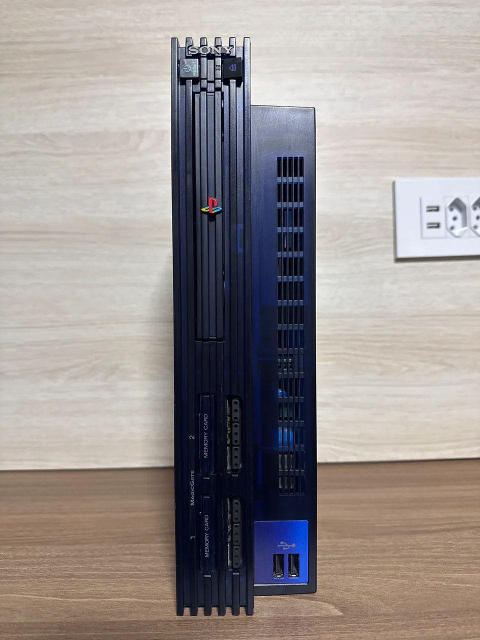 Console Playstation 2 Midnight Blue + Adaptador de HD - Impecável  - Foto 2