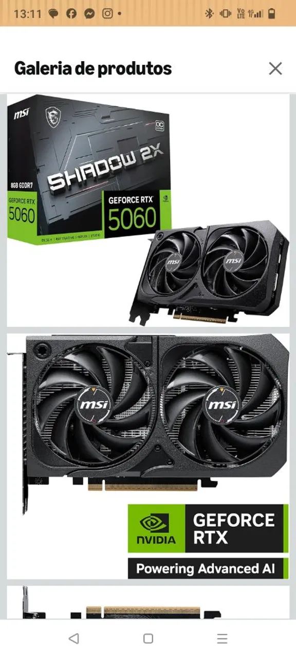 Placa de vídeo rtx 5060 8gb