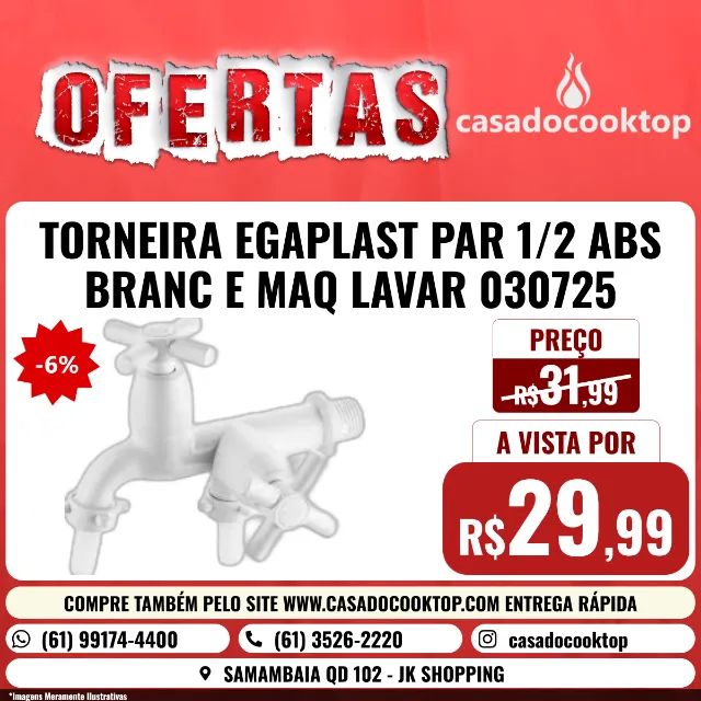 TORNEIRA EGAPLAST PAR. 1/2 ABS BRANC E MAQ LAVAR 030725