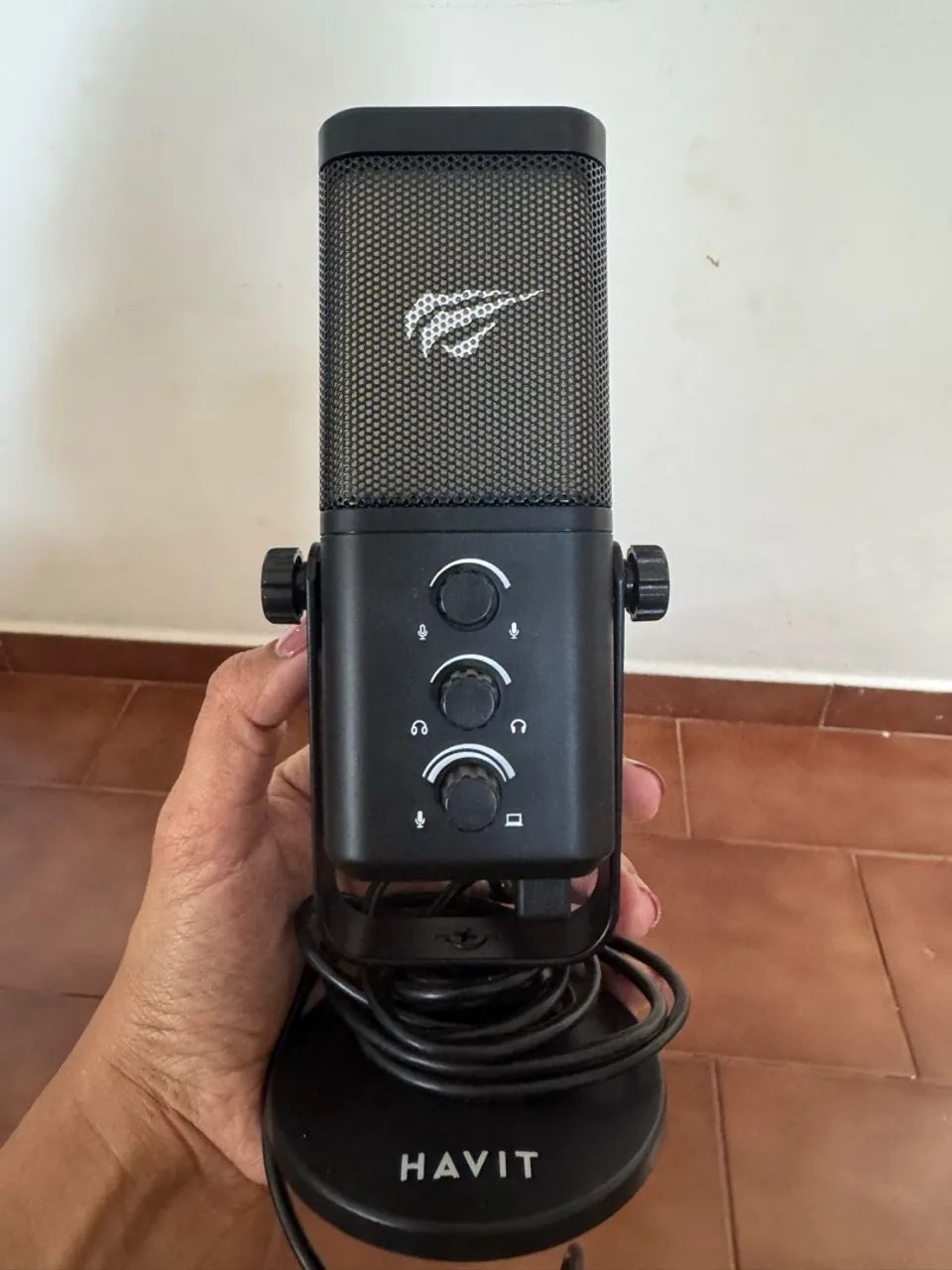 Microfone Gamer Havit GK65 USB com RGB - Foto 3
