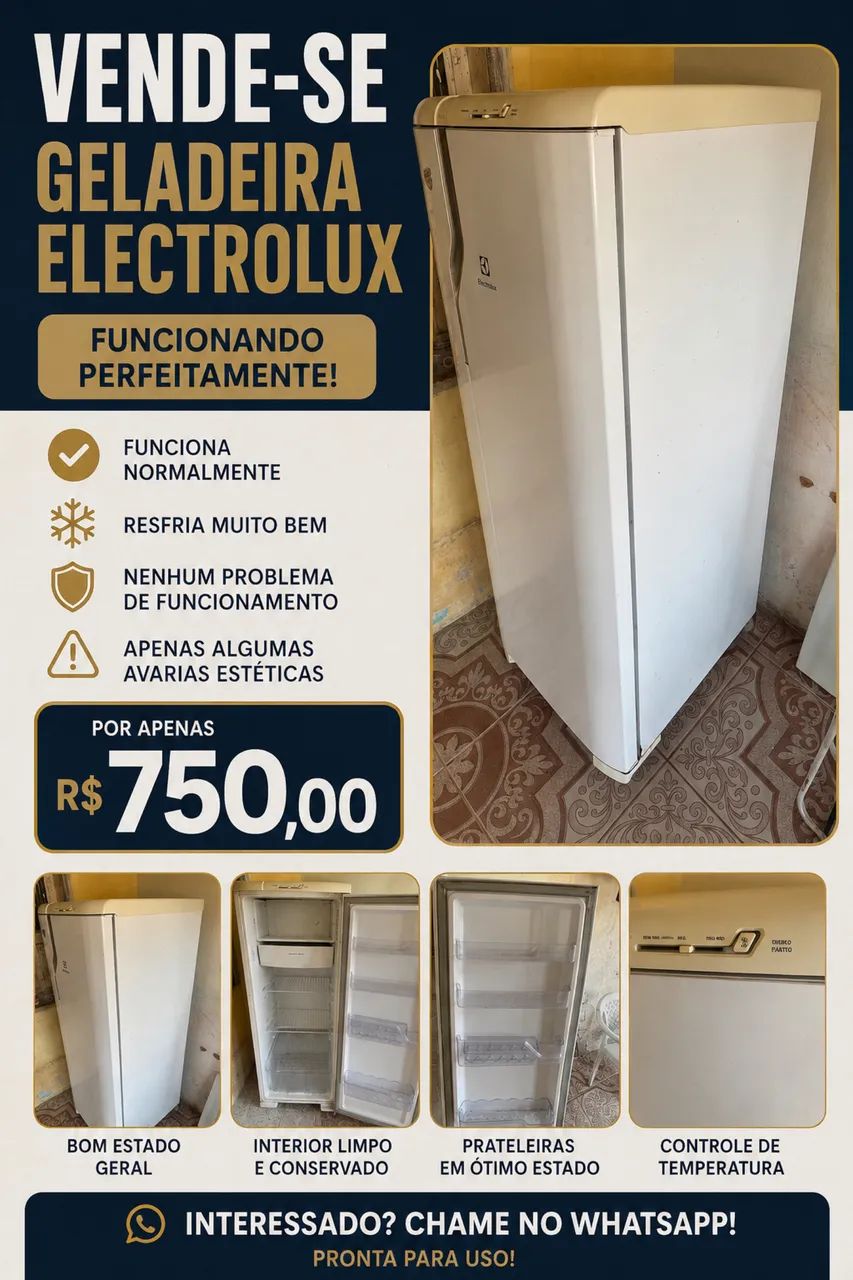 Vende-se Geladeira Eletrolux 