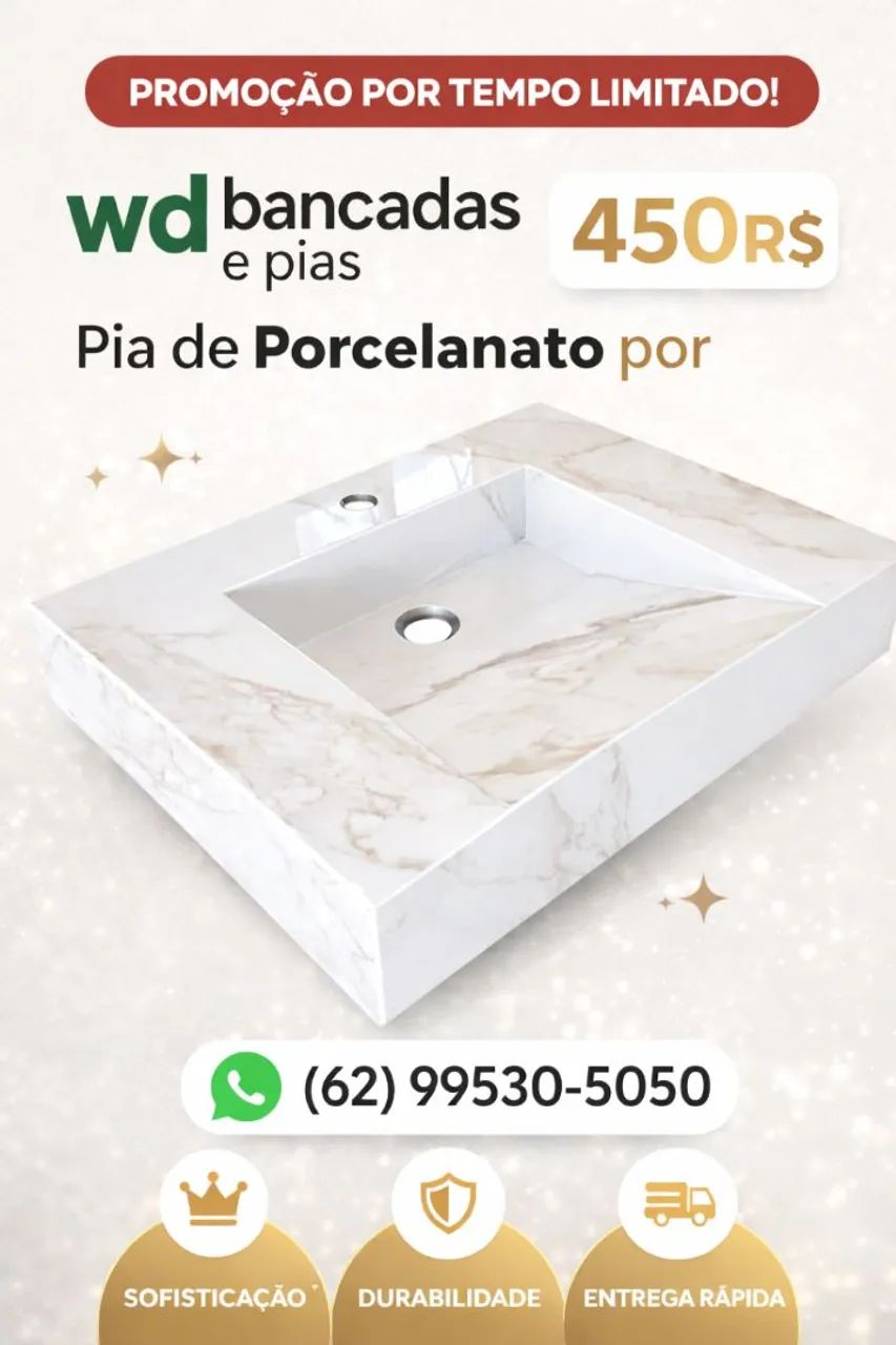 Pia de porcelanato branca 