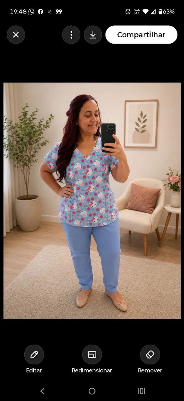 Pijama estampado em microfibra 