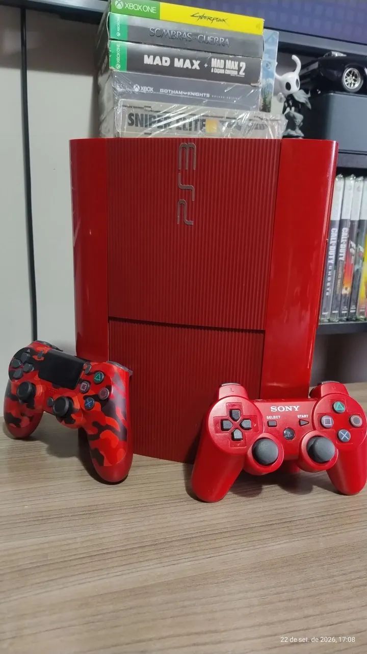 PS3 Super Slim Vermelho 