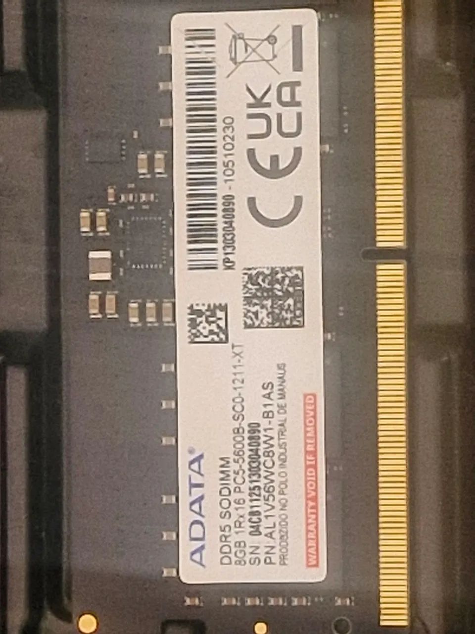 Memória ram Adata 8gb notebook DDR5 5600 GHz SODIMM