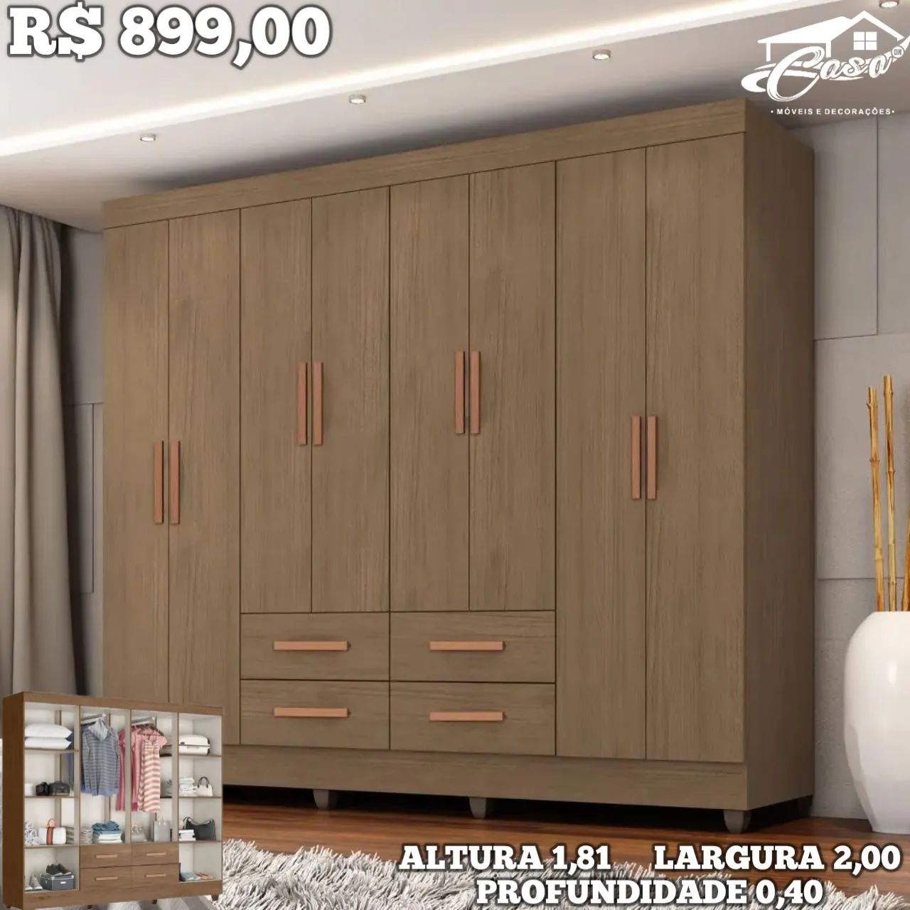 Guarda Roupa R$ 899,00 - Foto 4