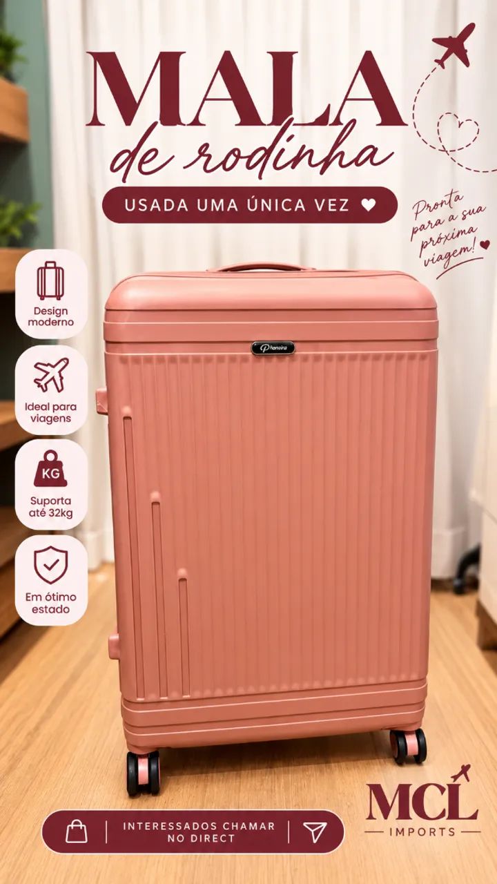 Mala de viagem de rodinhas 