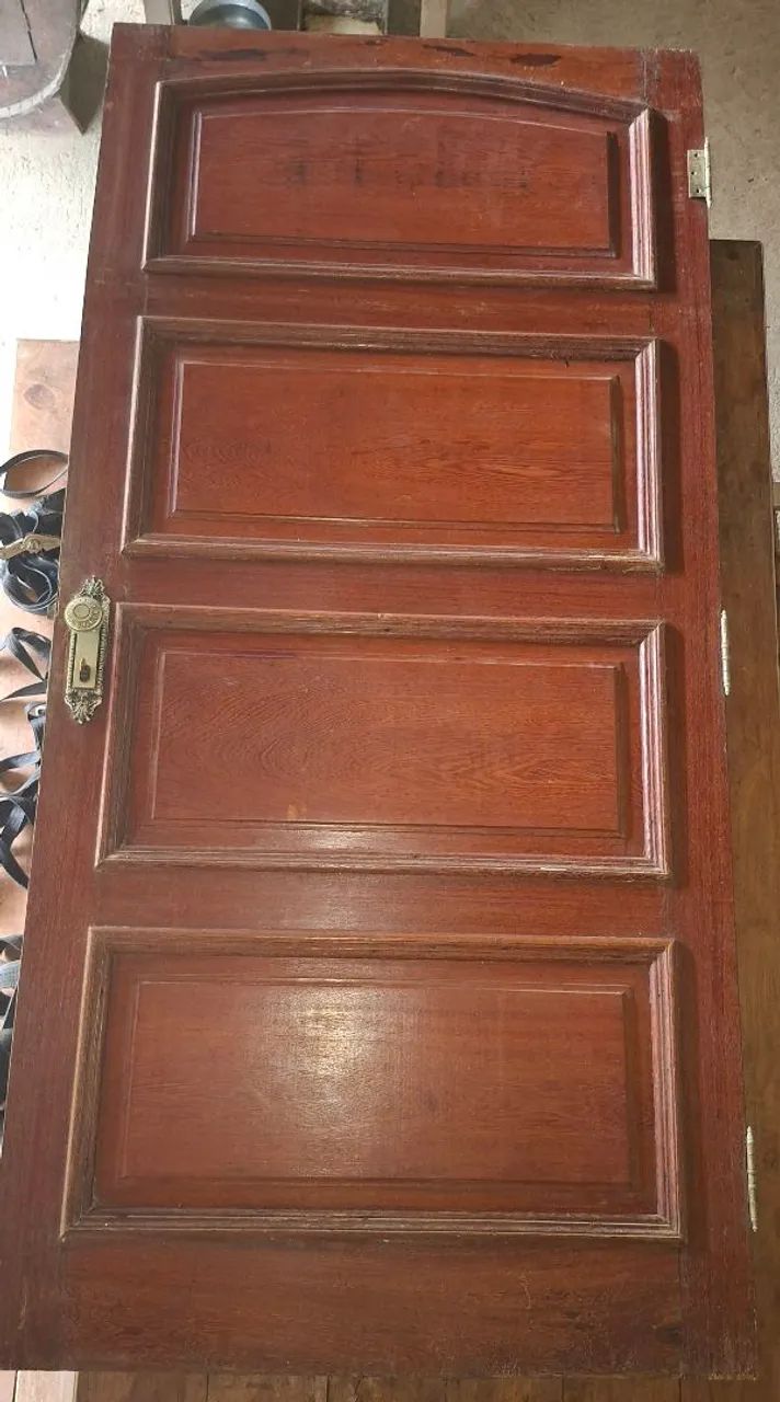 Porta de madeira de lei com Fechadura e Dobradiças em Bronze - Foto 2