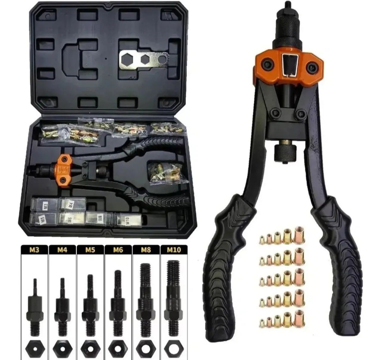 KIT REBITADOR DE PORCAS DE ROSCA MANUAL PROFISSIONAL COM MALETA E ACESSÓRIOS  - Foto 2