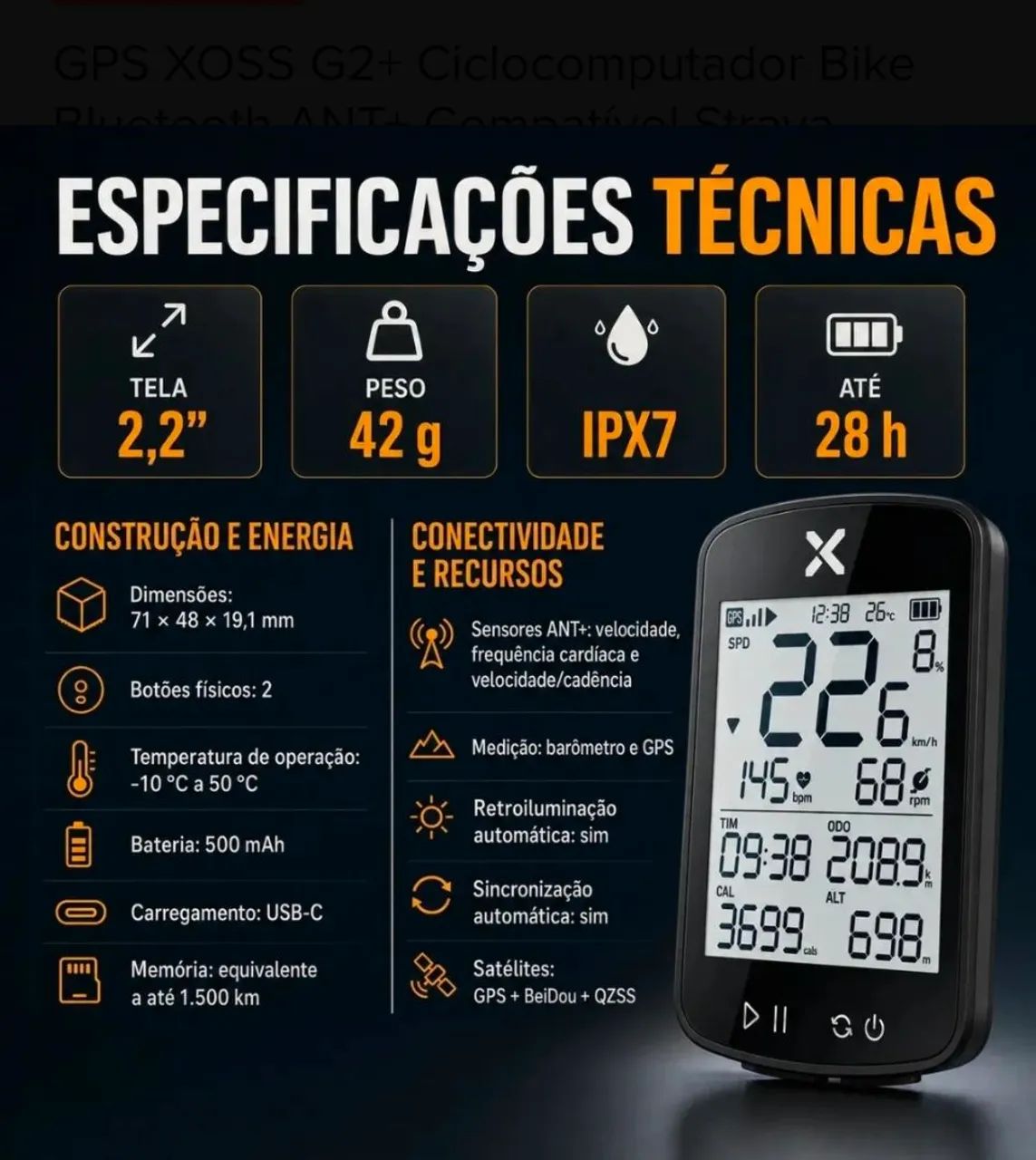GPS XOSS 2+ - Foto 3
