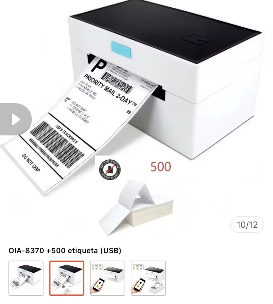 Impressora térmica Bluetooth 