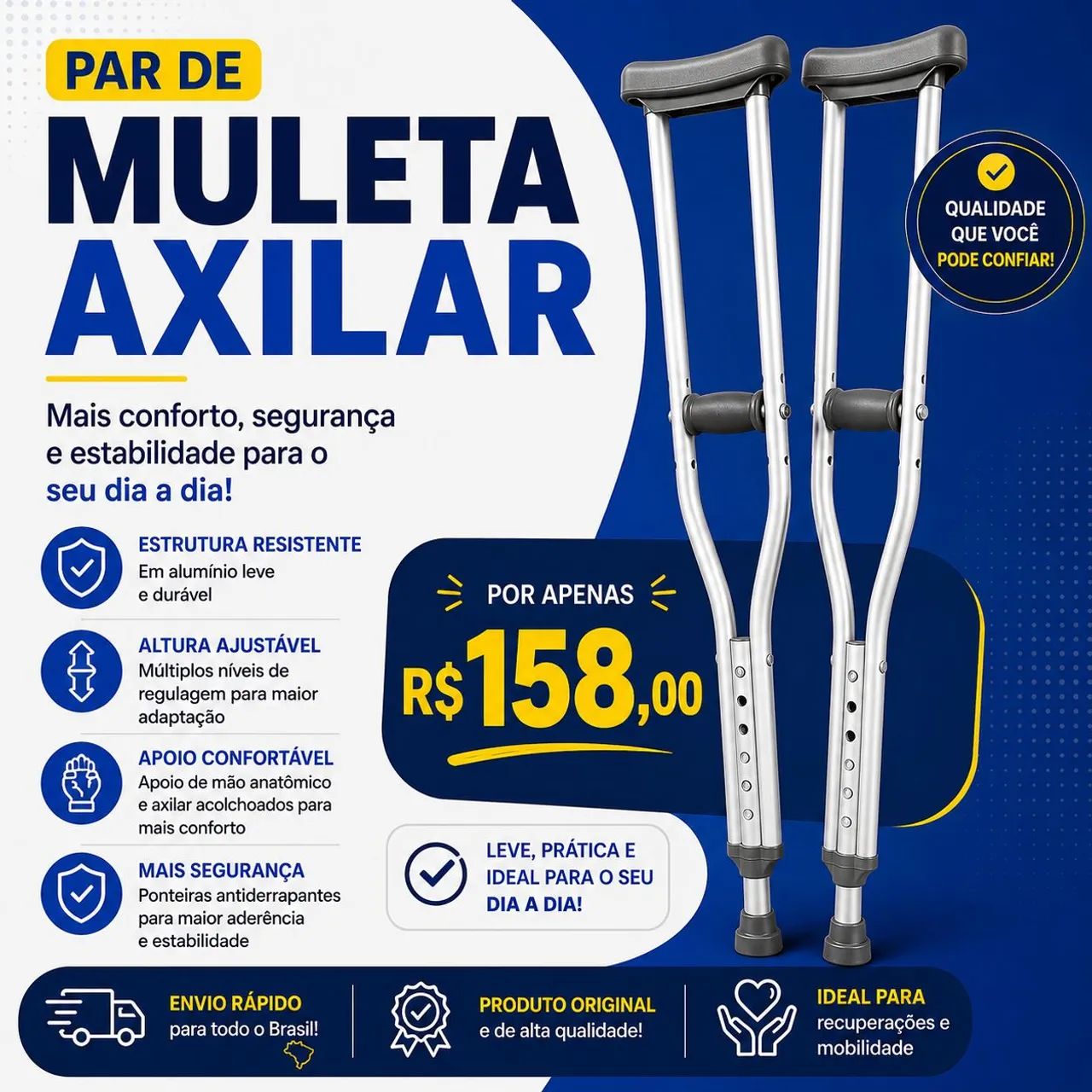 Par de muleta axilar