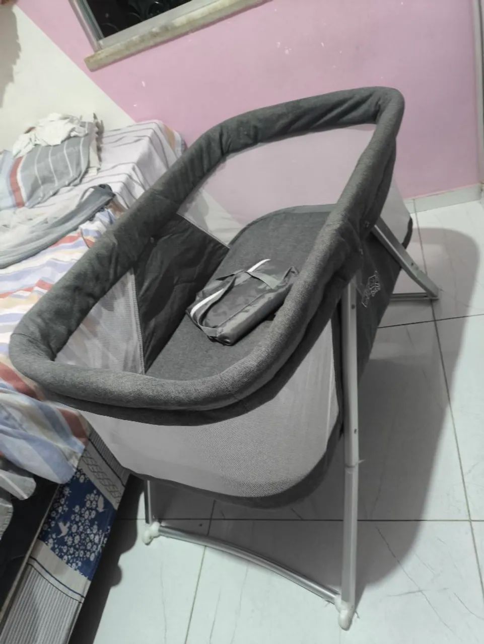 Berço portátil bebê Moisés com balanço, até 9kl - Foto 2