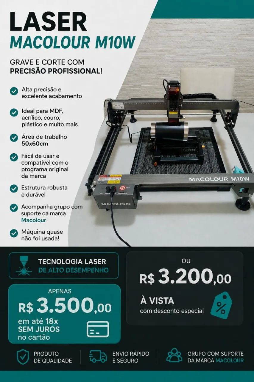 Máquina gravação a laser M10w Mecolour - Foto 3