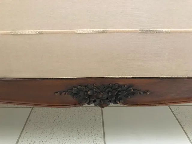 Recamier em Madeira Maciça e Assento com Molas Antiguidade - Foto 4