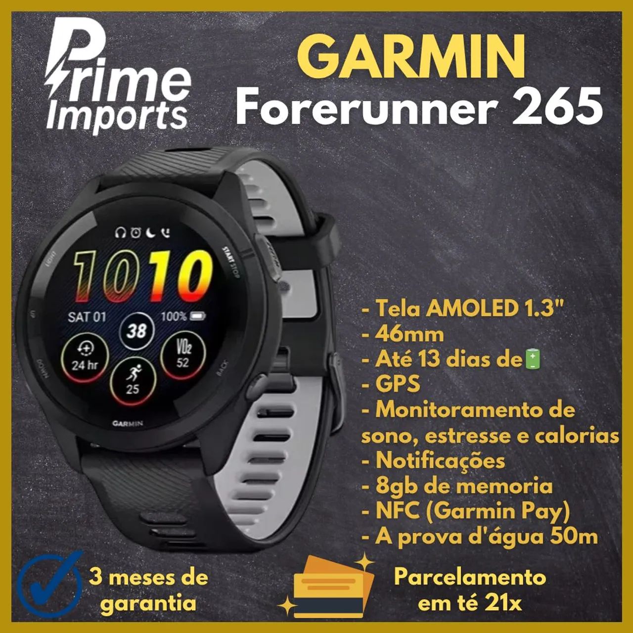 GARMIN Forerunner 265 *NOVO*GARANTIA*