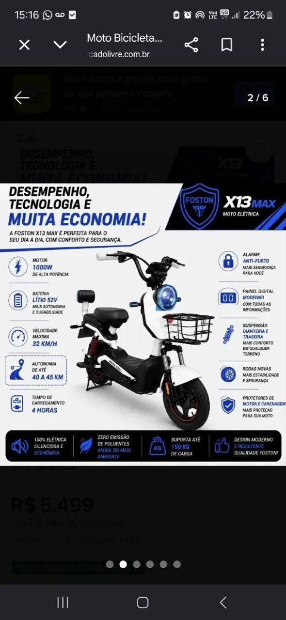 Moto nova zero kilometro - Foto 2