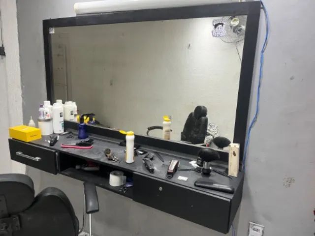 Bancada de barbeiro com espelho 1,60m - Foto 2