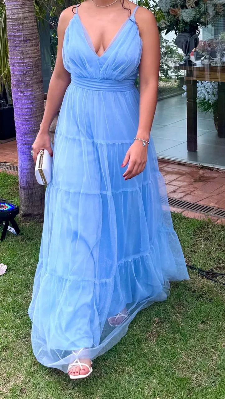 VESTIDO DE FESTA AZUL-BEBÊ ? LINDÍSSIMO - Foto 2