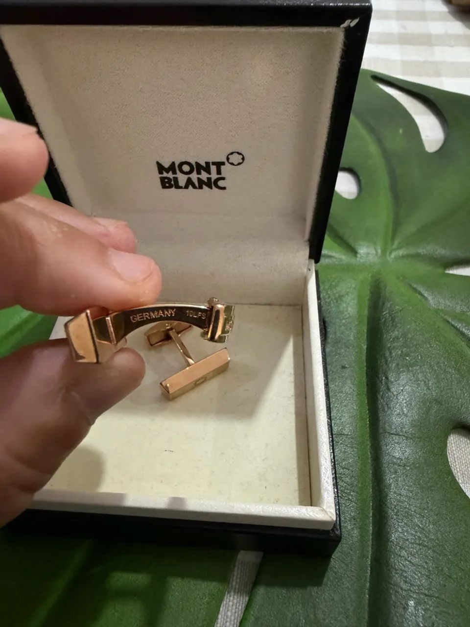 abotoaduras montblanc ouro rosé - Foto 3