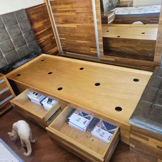 cama solteiro com gavetas e recamier  - Foto 3