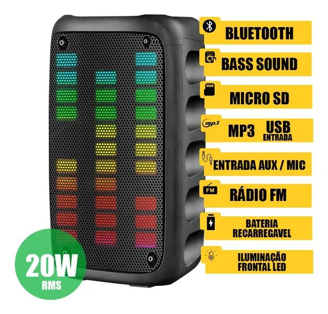 Caixa de Som Bluetooth Grasep D3209 Portátil - Foto 2