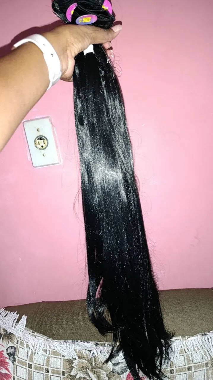 Cabelo Bio Humano, 300 gemas e 60 cm (NUNCA USADO) - Foto 3