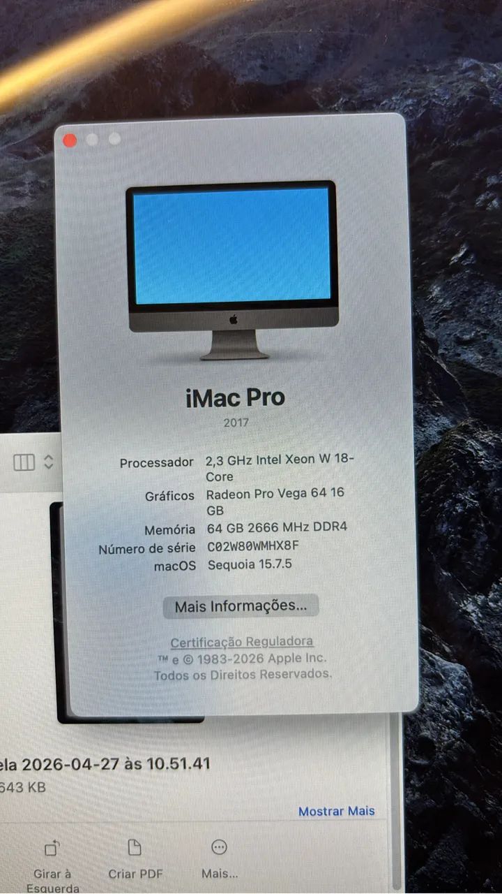 iMac Pro | Xeon 18-core | Pro Vega 64 | (64/1024GB) - Computadores